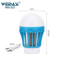 rechargeable fly killer three gears led light mosquito lamp bulb for pest control