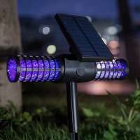 Outdoor Insect Fly Bug Pest Zapper Solar Mosquito Killer LED Lamp Garden Light with double anti mosquito lamp